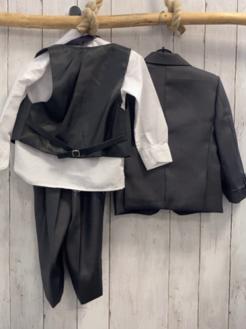 6tlg  Anzug  Gr. 92  graue Jacke Hose Weste weißes Hemd + 2 Krawatten