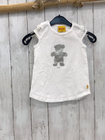 Steiff  T-Shirt  Gr. 104  weiß silber glänzender Bär 