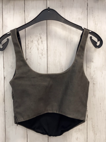 Stradivarius  Blusentop Gr. S grau lederopitk 