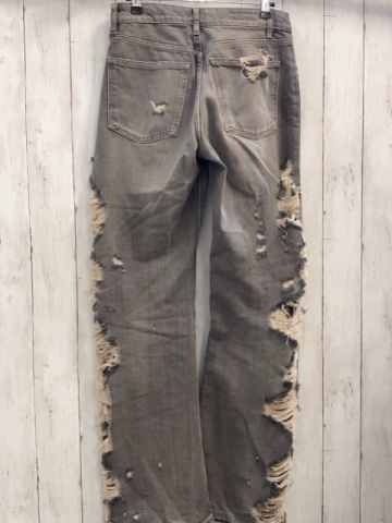 Zara  Hose  Gr. 36  grau Jeans mit beige Fäden used Look