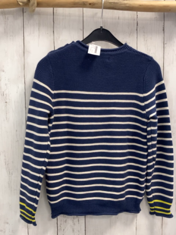 Mini Boden  Pullover  Gr. 140  blau weiße Streifen Strick + gelber Streifenbund 