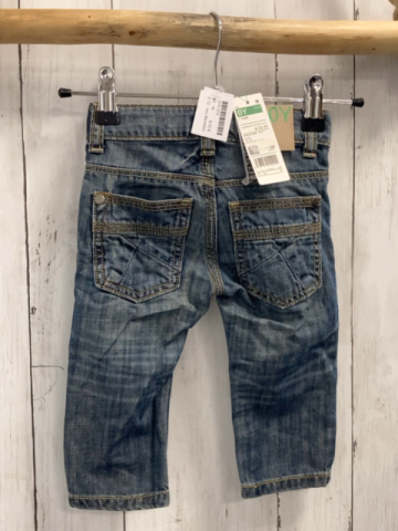 neu Benetton Hose  Gr. 74  blau Jeans Schrift Bund verstellbar 