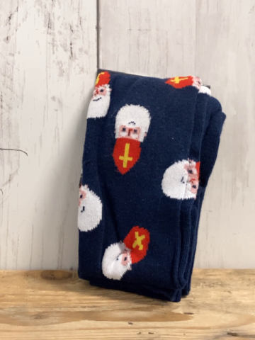 neu  Strumpfhose  Gr. 122-128  blau Weihnachtsmänner 