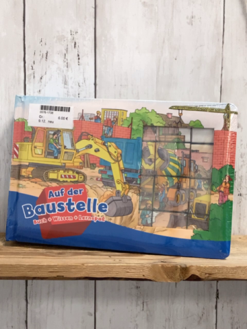 neu  Pappbuch + Würfelpuzzle  Auf der Baustelle 