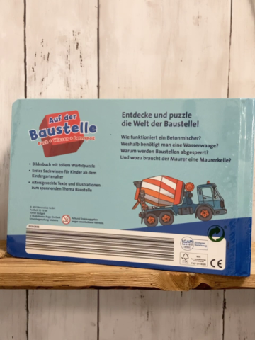 neu  Pappbuch + Würfelpuzzle  Auf der Baustelle 