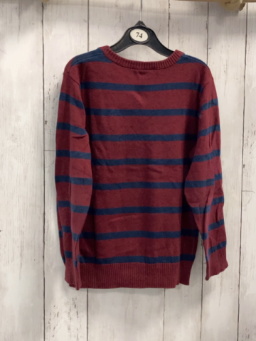 Abercrombie  Pullover  Gr. 128  weinrot blaue Streifen rotes Plüsch "F" 
