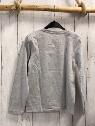 Vertbaudet  Langarmshirt  Gr. 128  hellgrau Leopard mit Kappe Brille + Kopfhörern 