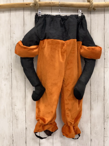  Karnevalkostüm  Gr. 128  graue Hose mit braunem Plüschpferd 