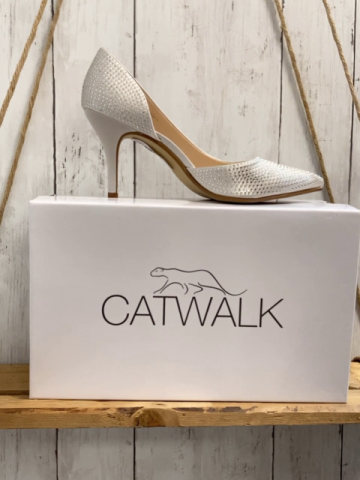 neu Catwalk  Pumps  Gr. 38  hellgrau silber Steine NP 29,90 € 