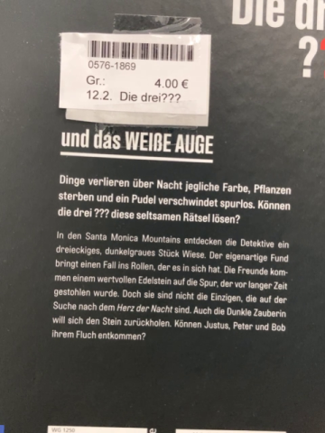 Die drei???  Buch Die drei??? und das weiße Auge 