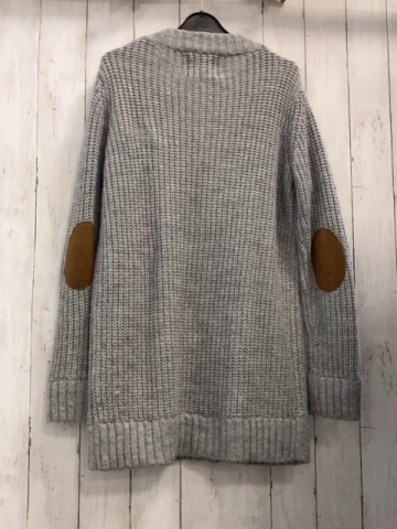 Zara  Strickjacke Gr. S grau braune Aufnäher an den Ellenbogen 