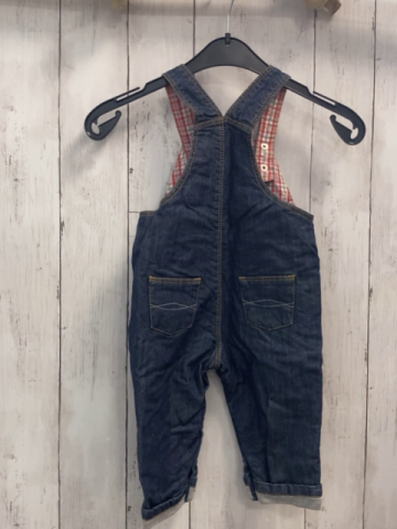 zara  Latzhose  Gr. 74  blau Jeans gefüttert gelbe Nähte 
