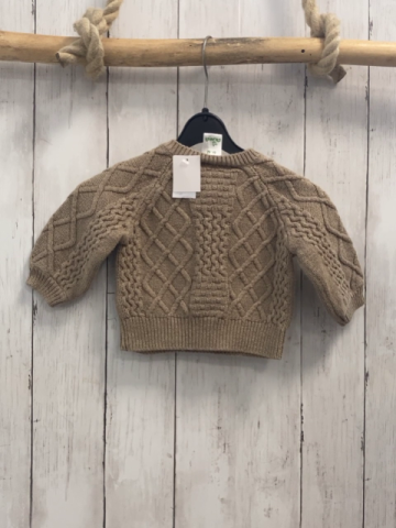 Alana Pullover  Gr. 62  sand Strick Zöpfe 