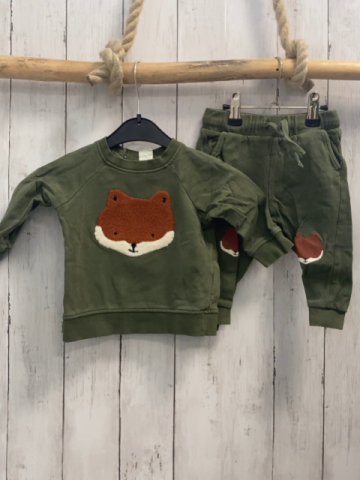 2tlg H&M  Pullover + Jogginghose  Gr. 74  kiwi Fuchsköpfe 