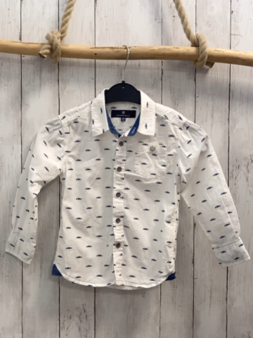 Basefield  Hemd  Gr. 110  weiß blaue Autos