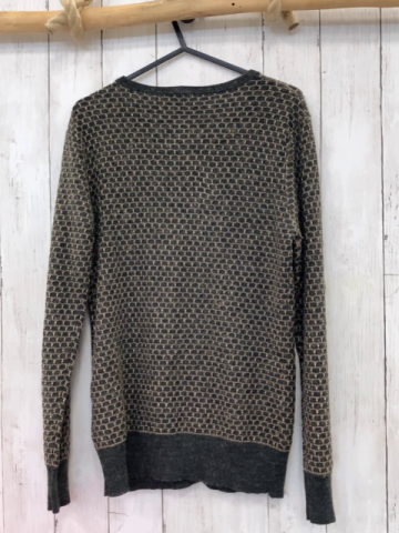 Milano  Strickjacke M grau goldenes Wabenmuster 