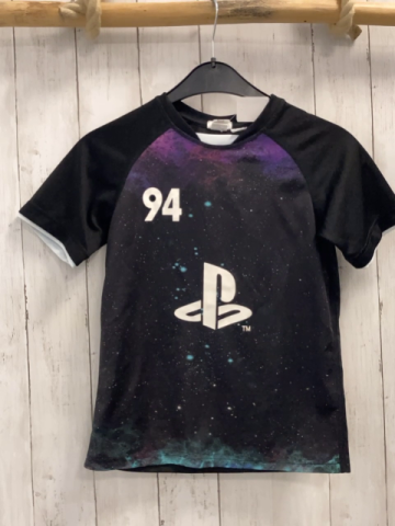 H&M  Sportshirt  Gr. 134/140  schwarz Sterne weißer Bund Playstation