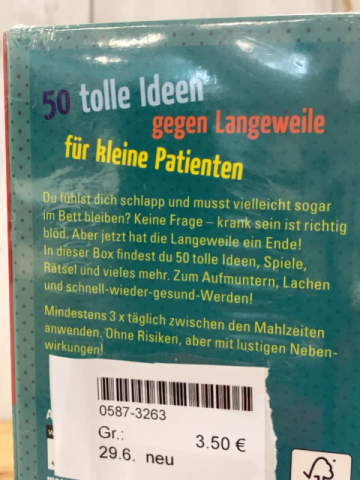 neu  Kartenspiel 50  tolle Ideen gegen Langeweile für kleine Patienten 
