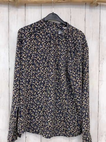 Only  Bluse  Gr. 38  blau beige hellbraune Blumen 