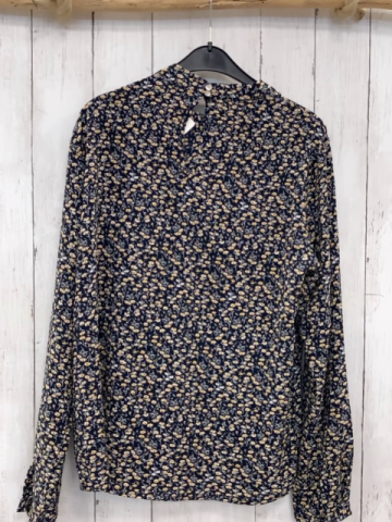 Only  Bluse  Gr. 38  blau beige hellbraune Blumen 