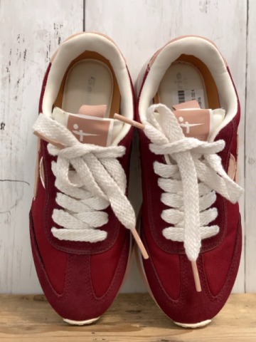 Tamaris  Schuhe  Gr. 36  rot lachs Ferse + Sohle weiße Schnürsenkel 