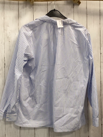 Slacks & Co  Bluse Gr. M weiß hellblaue Streifen 