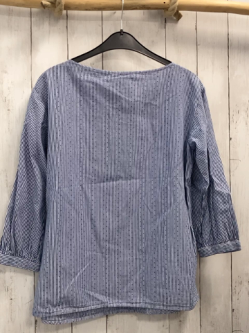 Esprit  Bluse  Gr. 36  weiß hellblaue Streifen blaue Punkte 