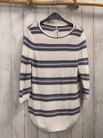 Gerry Weber  Pullover Gr. M  weiß blaue Streifen Rippen 