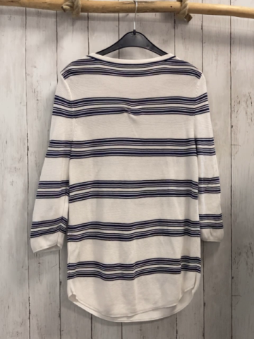 Gerry Weber  Pullover Gr. M  weiß blaue Streifen Rippen 