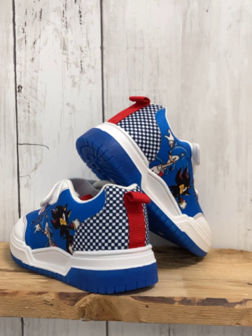 Sonic  Schuhe  Gr. 25  blau weiß + schwarz weiß kariert Sonic Leuchtsohle