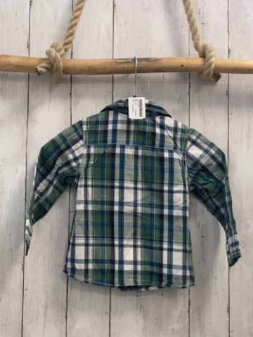 Benetton  Hemd  Gr. 80  grün schwarz petrol weiß kariert 