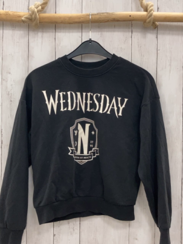 H&M  Pullover   Gr. 146/152  schwarz weiße Schrift Wednesday 