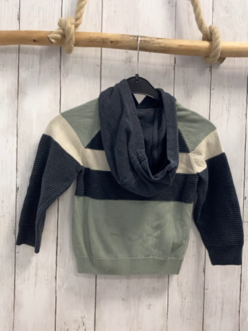 Orchestra  Pullover  Gr. 104  grau mint creme mit Rippen + Kapuze 