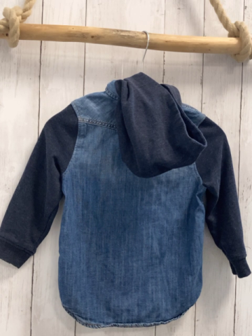 H&M  Hemd  Gr. 104  blau Jeans blaue Sweatärmel + -kapuze 