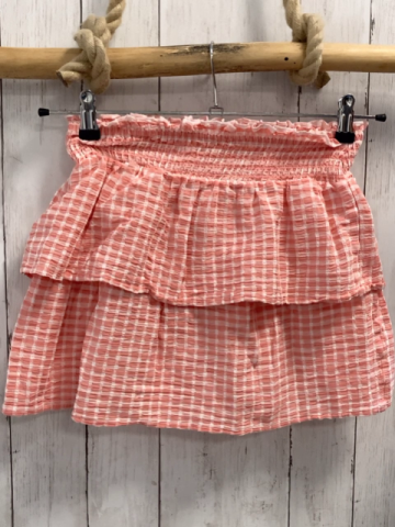 H&M Rock Gr. 146  rot weiß kariert Struktur gesmokt