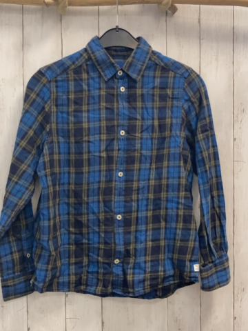 Tom Tailor Hemd Gr. 152  blau ocker hellblau kariert