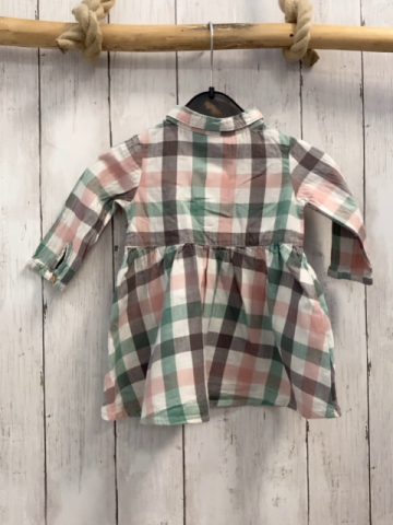 H&M  Kleid  Gr. 68  weiß mint altrosa weiß kariert 