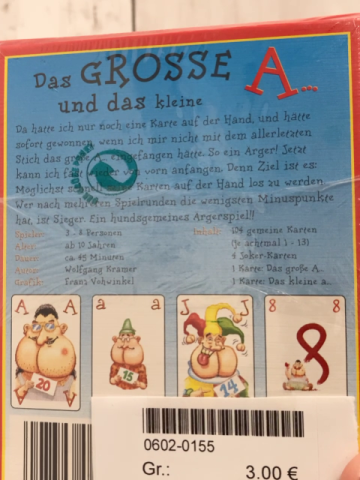 neu  Kartenspiel  Das große und das kleine A..