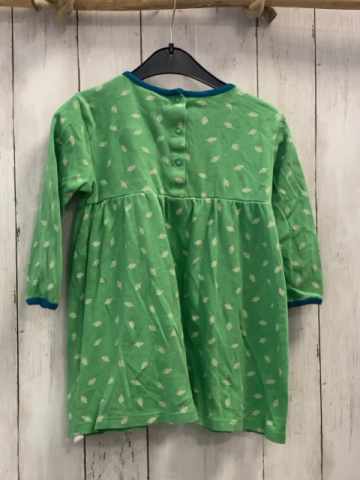 Frugi  Kleid  Gr. 92  hellgrün weiße Blätter Fuchs Blumen petrol Bund 