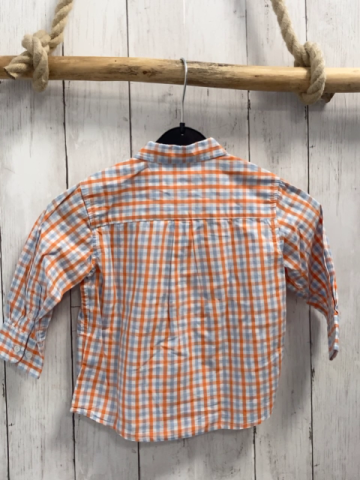   Hemd  Gr. 92  weiß orange hellblau kariert 