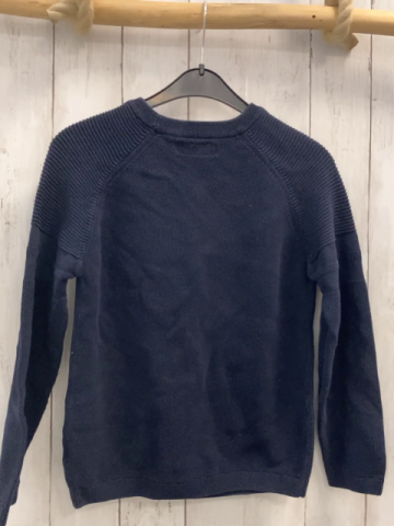 Next  Pullover  Gr. 134  blau Strick Struktur + Rippen 