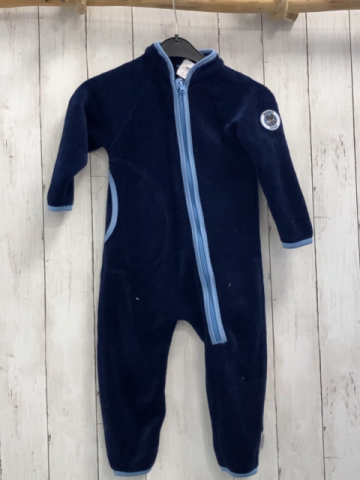 Racoon  Plüschoverall Gr. 92  blau hellblauer Bund 