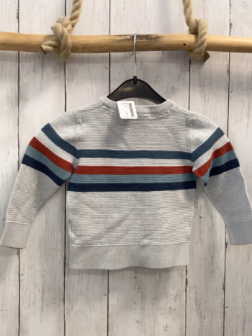   Pullover  Gr. 92  hellgrau petrol rosa mint graue Streifen Rippen 