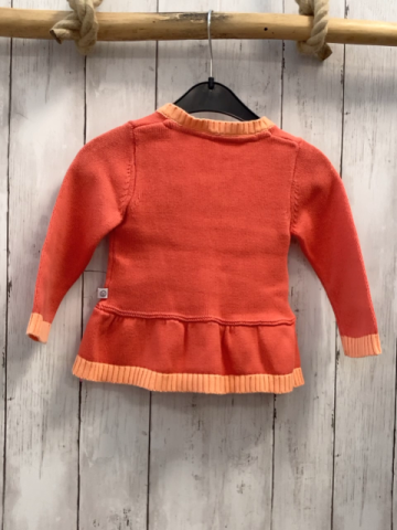 Liegelind Strickjacke Gr. 74  hellrot aprikot Bund türkis Knöpfe