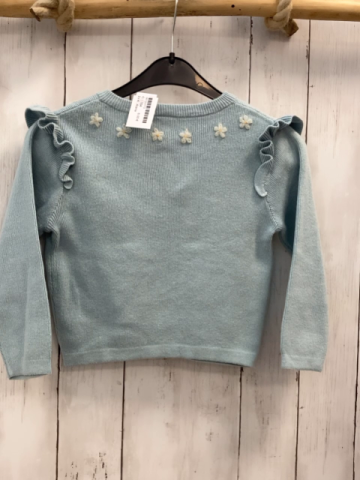 Alana Strickjacke Gr. 104  hellblau Blumen