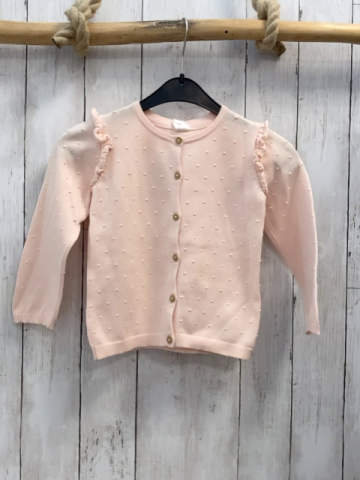H&M Strickjacke Gr. 92  rosa Noppen Rüsschen