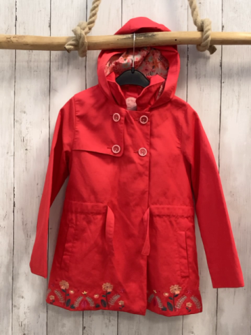 Sergent Major Jacke Gr. 122  rot Kapuze gestickte Blumen
