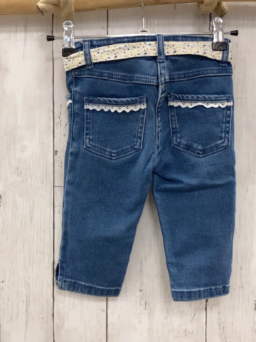  Caprihose Gr. 98  blau Jeans Gürtelband Bund verstellbar