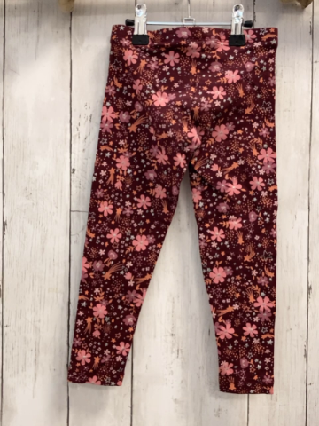  Leggings Gr. 104  dunkler beerenton Blumen 