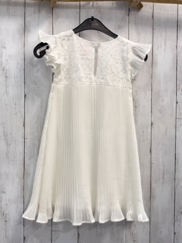  Kleid Gr. 116  weiß Spitzenoberteil Faltenrock
